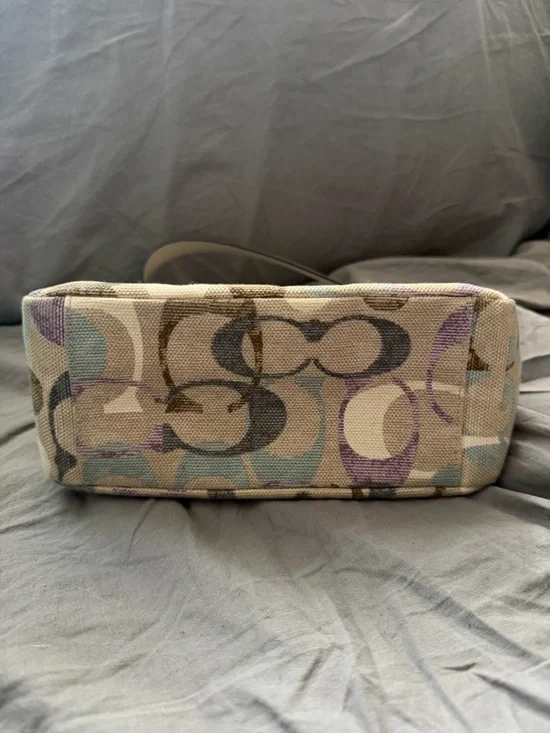 Coach Mini Signature Canvas Shoulder Bag Y2K Pastel Multicolor Pochette - Picture 3 of 7